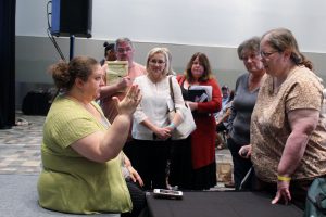 People lined up to talk to Crista Cowan -- we couldn't get enough of her!